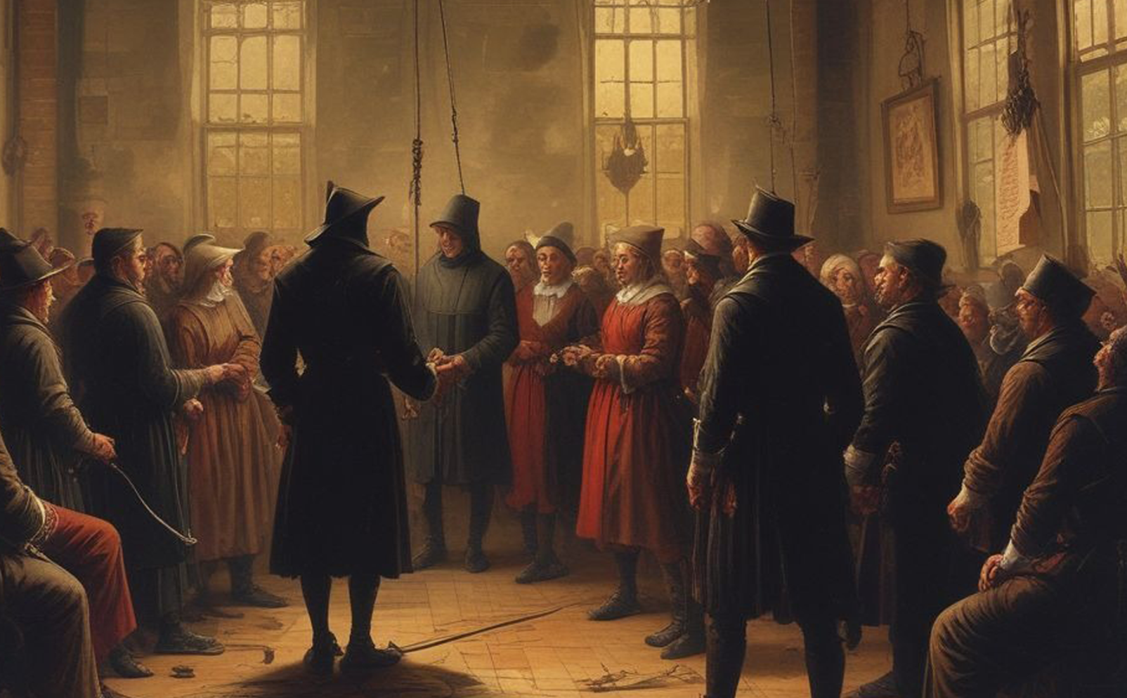 An AI artistic interpretation of the St Osyth Witch Trials.